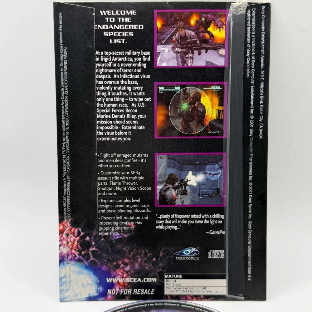 Sony PlayStation 2 Extermination Demo Disc PS2 SCUS-97160‎ Survival Horror Retro